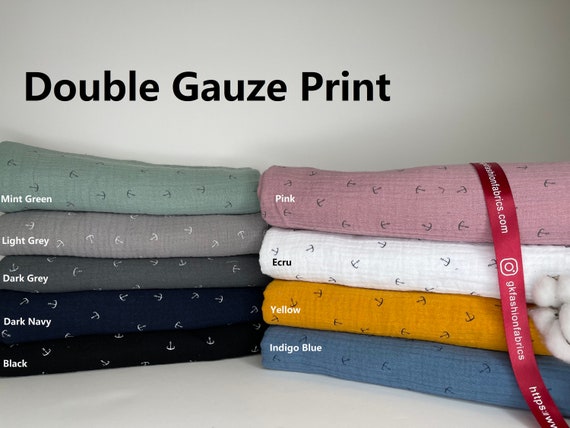 Double layered gauze muslin fabric,100% cotton muslin fabric for