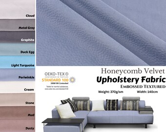 Honeycomb Velvet  Upholstery Fabric GK-6578/22, Durable Soft Furnishing Upholstery Sofa Chair Curtain Cushions Fabric