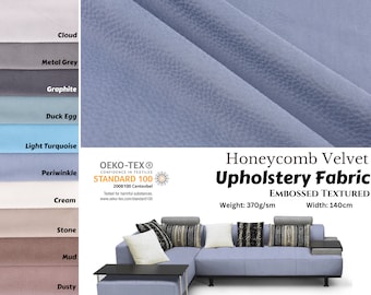 Honeycomb Velvet  Upholstery Fabric GK-6578/22, Durable Soft Furnishing Upholstery Sofa Chair Curtain Cushions Fabric