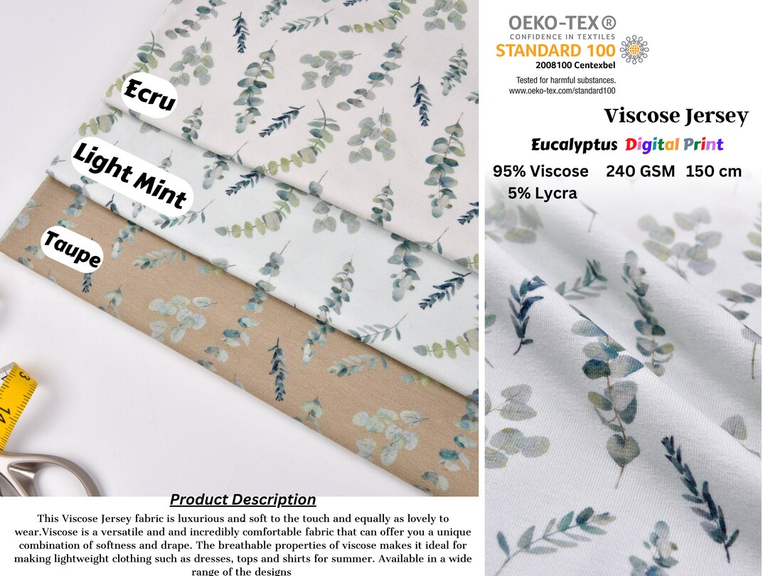 Eucalyptus Viscose Spandex Jersey Fabric 5095 Etsy