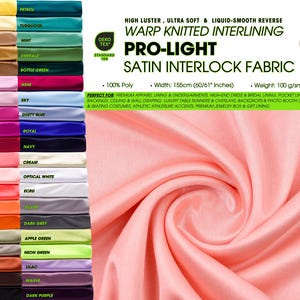 Pro-Light Satin Interlock-tyg – Premium varpstickat mellanläggs- och fodertyg GK-7376 Stretchigt sportkläder mellanläggstyg för kläder