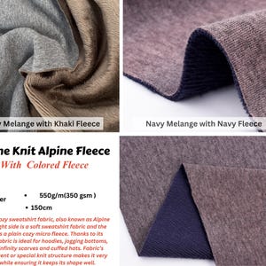 Two Tone Knit Alpine Fleece Mélange ,  Micro Fleece Backing, Sweatshirt fabric, hoodie, activewear, sweater fabric , mélange, Alpha Fleece