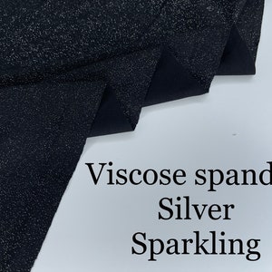 Viscose Spandex Jersey with Silver Sparkling Fabric