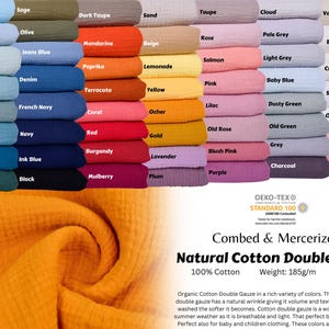 Natural Cotton Double Gauze Plain fabric, muslin cotton Natural fabrics for baby 100% cotton fabric