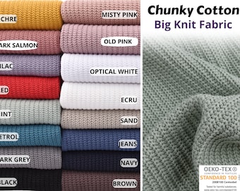 Chunky Cotton Big Knit Fabric - 6196,  jacket fabric, clothes fabric, wool fabric , winter fabric, coat fabric, sewing fabric