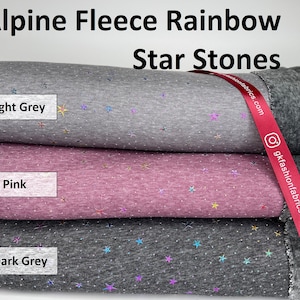 Alpine Fleece with Star Drops , Alpine fleece , Sweatshirt fabric, hoodie fabric , sweater fabric , cotton fabric , fleece fabric , with fur