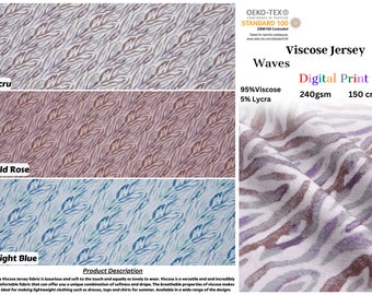 Waves - Viscose Spandex Jersey Fabric  - 5092