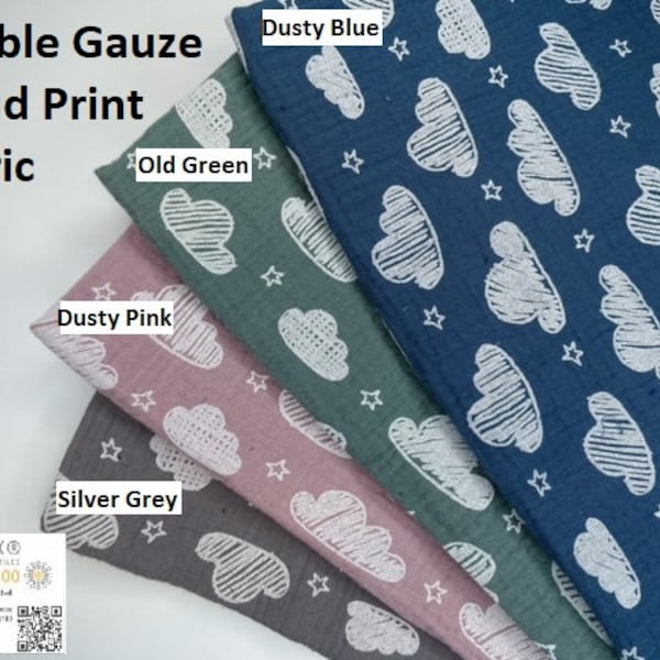 Double Gauze Cloud Print Fabric