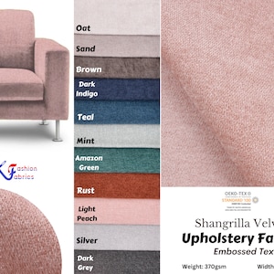 Shangrilla Embossed Velvet Upholstery Fabric GK-6576/22, Durable Soft Furnishing Upholstery Sofa Chair Curtain Cushions Fabric