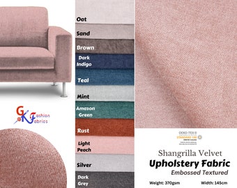 Shangrilla Embossed Velvet Upholstery Fabric GK-6576/22, Durable Soft Furnishing Upholstery Sofa Chair Curtain Cushions Fabric