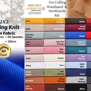 Ribbed Knitted Cotton Stretch Tubular Trim Cuffing jersey Fabric