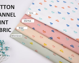 Cars Print Cotton Flannel Fabric, 58/59 inch,  Assorted Colored Flannel Material