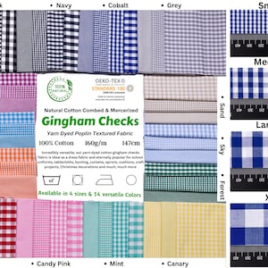 Tkanina bawełniana w kratkę gingham - GK 6599, sprzedawana na pół jarda, tkanina letnia