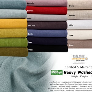 Heavy Linen Washed , 100% Linen fabric for clothing, bedding, curtains, DIY