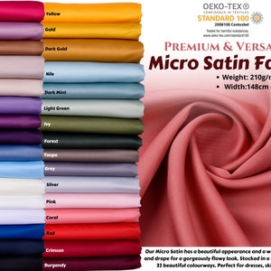 Back Crepe Marino Matt Satin Fabric Medium Weighted Soft 60&quot; Wide / Medium Weighted Fabric
