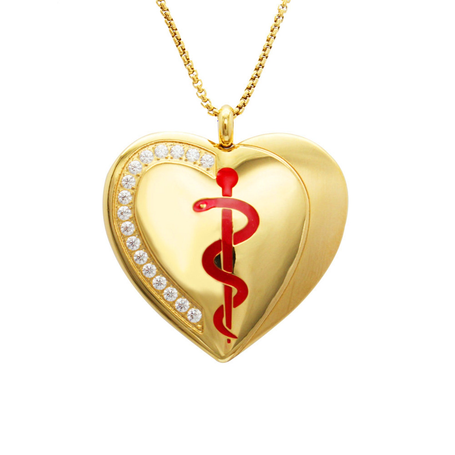 Medical Alert SOS ID Necklace Crystal UK Seller Hers Gift Etsy