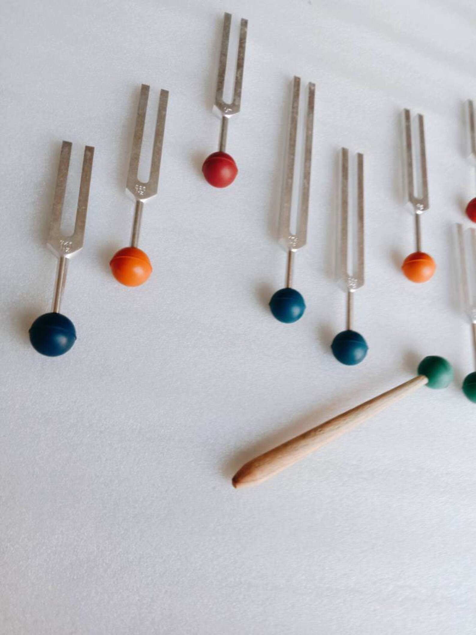 Solfeggio Tuning Fork Set of 9 With Balls and Pouch Mallet Etsy