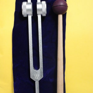 Otto 128 hz  tuning fork set with mallet activator and pouch for sound healing kit for use meditation relaxation