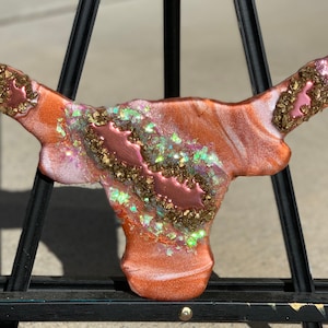 Handmade Longhorn Resin Art