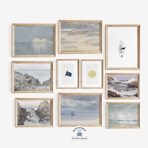 Nautical Print Set, Coastal Farmhouse Wall Decor, Wall Art, Coastal Decor, Coastal Wall Art, Nautical Gallery Wall, Ocean Painting Printable