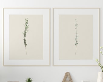 Botanical Wall Art, Modern Farmhouse Wall Decor, Gallery Wall, Set of 2, Set of TWO, Minimalist, Printable Art, Eucalyptus Digital Download