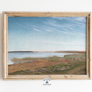 Vintage Coastal Print | Minimal Coastal Print | Antique Painting | Vintage Art