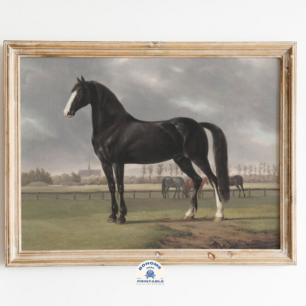 Horse Print, Digital Download, Printable Art, Vintage Gallery Wall Decor, Vintage Prints, Antique Home Decor, Equestrian Art Prints