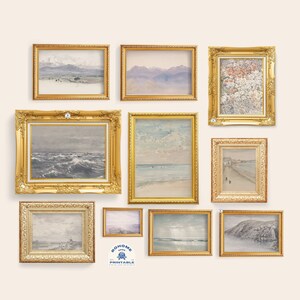 Coastal Wall Decor, Coast Decor Gallery Wall Set of Prints, Vintage Art Gallery Wall, Set of 10 Prints, Set of TEN, Beach house