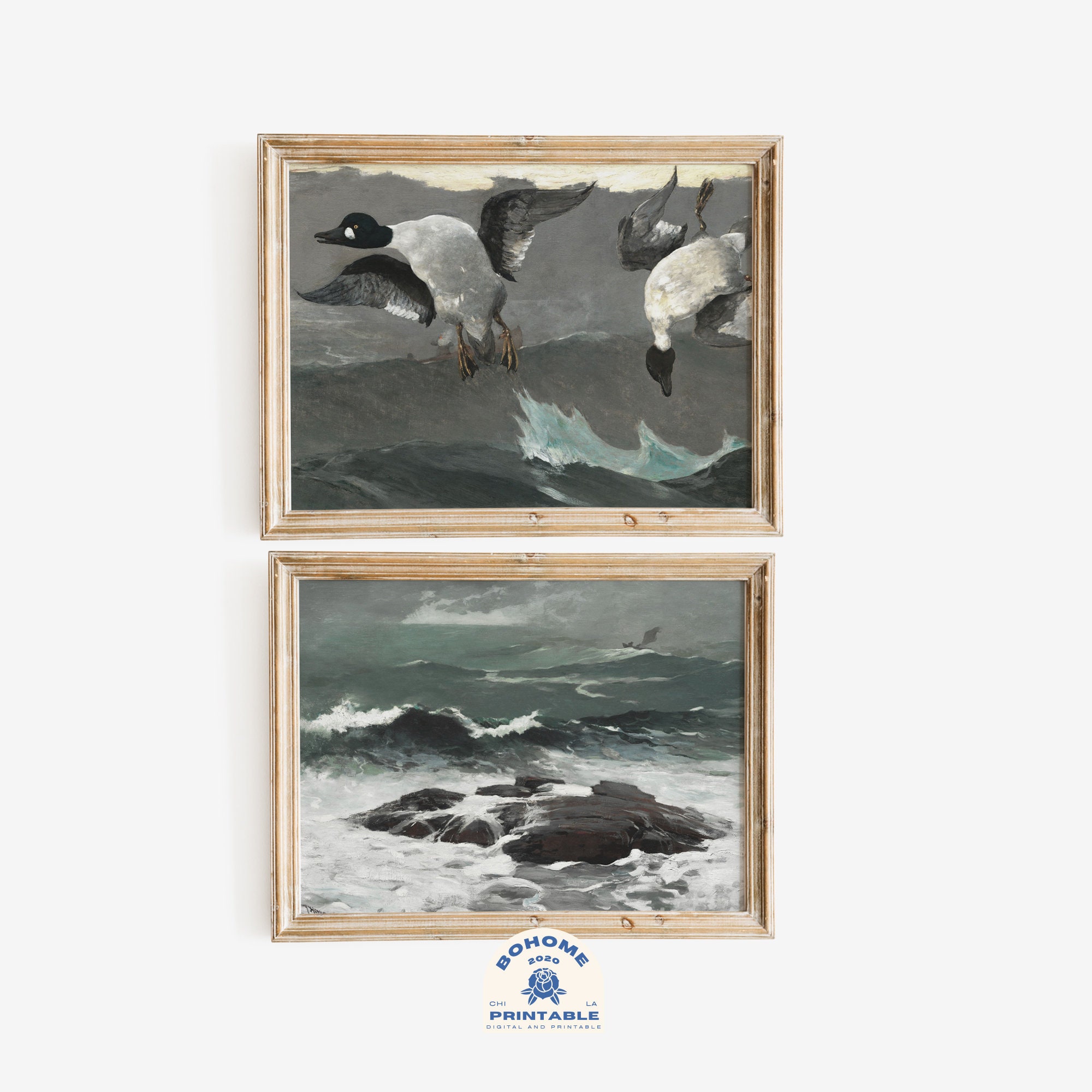 Nautical Print Set Coastal Farmhouse Wall Decor Wall Art | Etsy