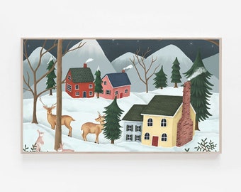 Frame TV Christmas Wall Art, Samsung Frame TV Art, Winter Art for Samsung Frame TV, Painting, Thanksgiving Digital Art for Instant Download