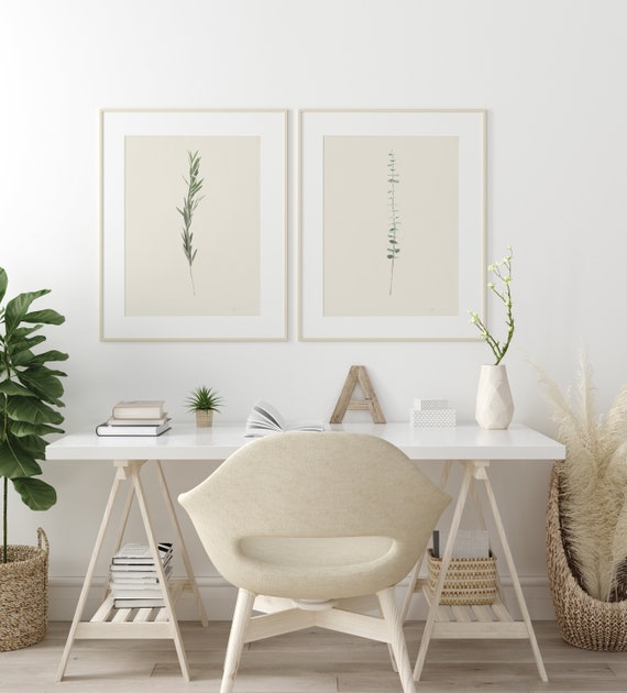 Botanical Wall Art, Modern Farmhouse Wall Decor, Gallery Wall, Set of 2, Set of TWO, Minimalist, Printable Art, Eucalyptus Digital Download