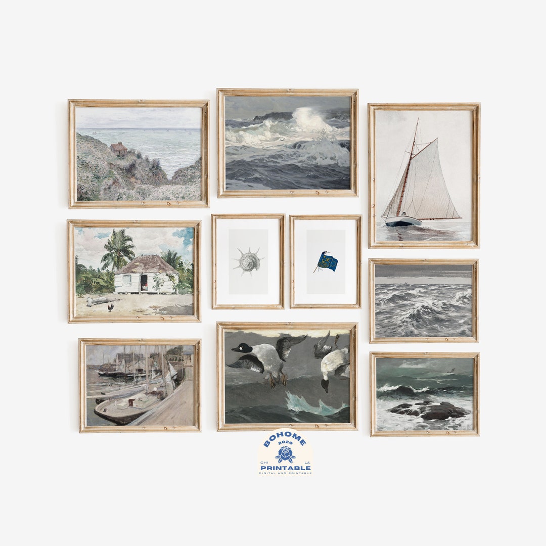 Nautical Print Set, Coastal Farmhouse Wall Decor, Wall Art, Coastal ...