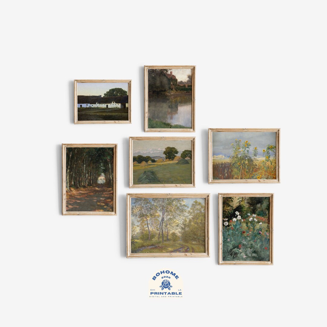Printable Rustic Gallery Art Prints, Printable Antique Art, Rustic ...