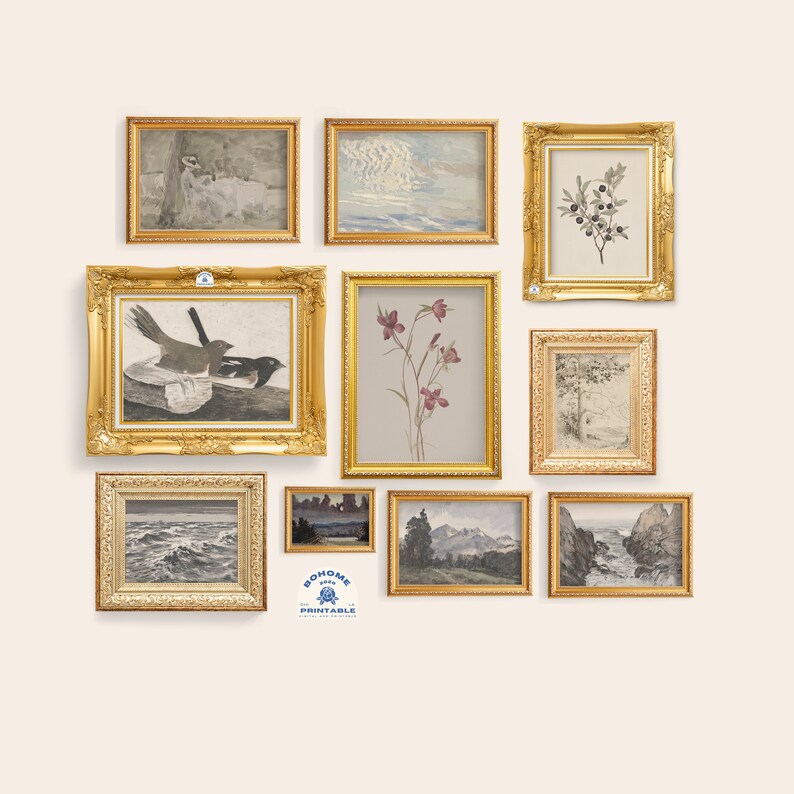 Vintage Gallery Wall Prints Set of 10 Prints Printable Etsy