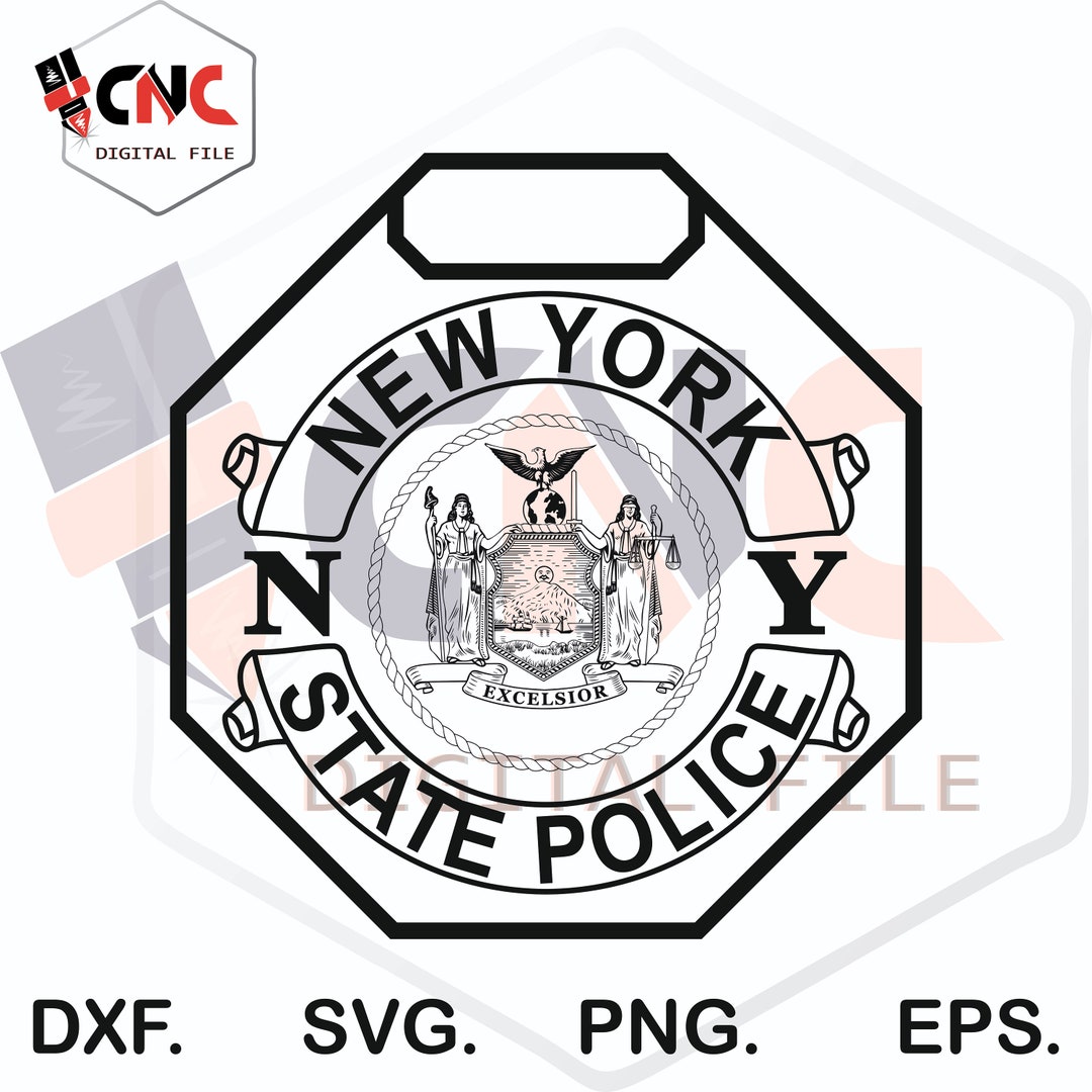 United States America New York State Police Badge Svg and Dxf Etsy
