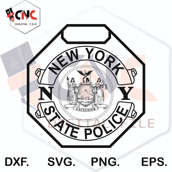 New York State Police Badge Svg Etsy