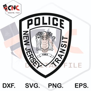 New jersey transit police patch or badge svg and dxf