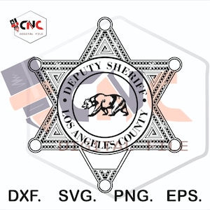 Los Angeles dupty sheriff&#39;s badge customize editable  vector file svg and dxf