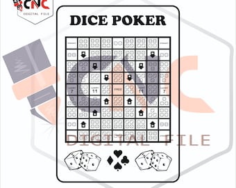 Dice poker board game vector file svg and dxf