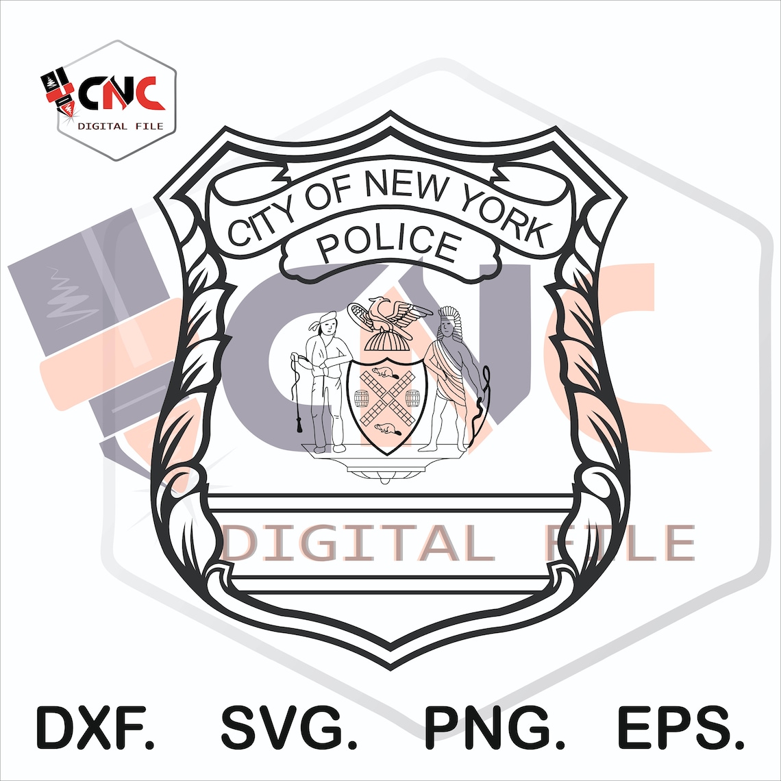 NYPD City of New York Police Shield Vector Svg and Dxf Etsy