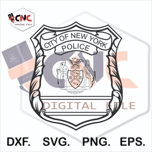 Nypd ciudad de Nueva York escudo vector escudo svg y dxf