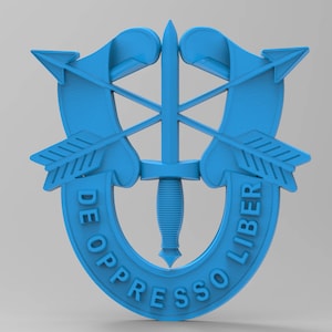 US army special forces crest ( de oppresso liber ) badge 3d stl