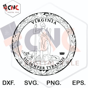 Virginia seal svg and dxf file