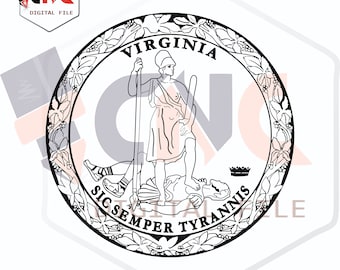 Virginia seal svg and dxf file