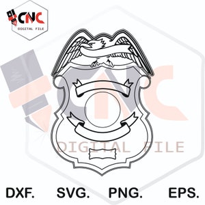 Police badge blank file editable customize vector 2d svg and dxf
