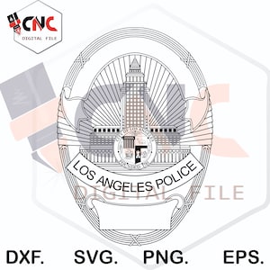 ロサンゼルス警察バッジベクター米国警察SVGおよびDXF