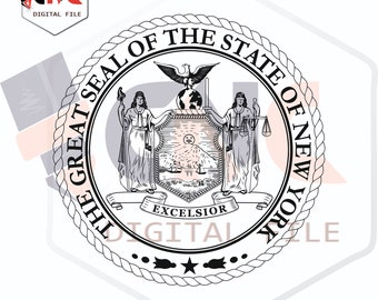 United States of America New York state  seal svg and dxf