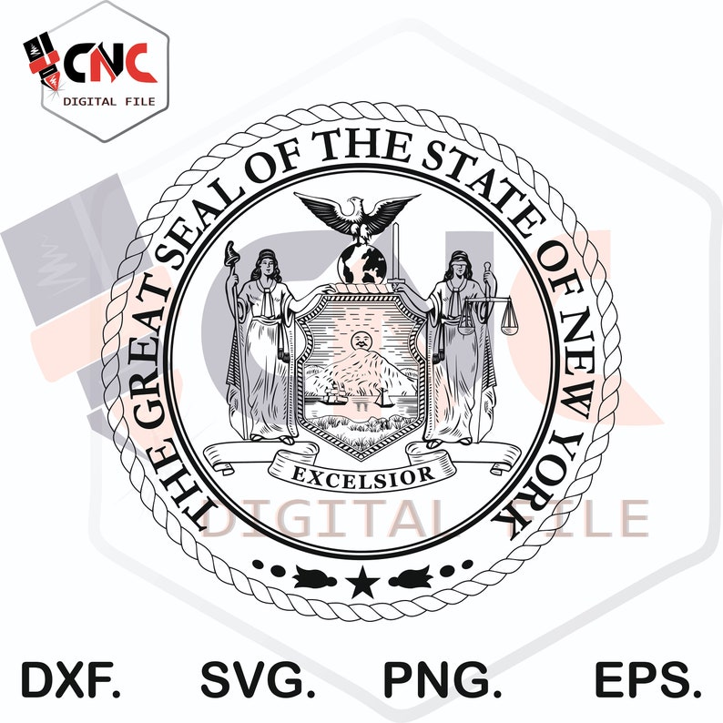 United States of America New York State Seal Svg and Dxf - Etsy