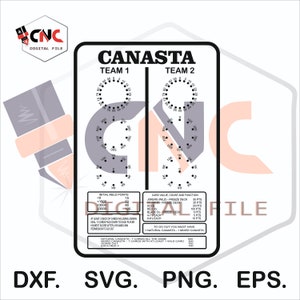 Juego de mesa Canasta con libro de reglas, juego de cartas, juego familiar vector svg y dxf