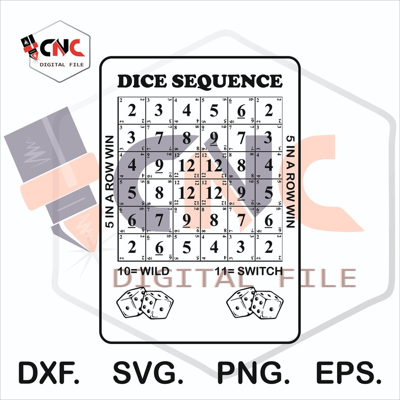 Dice Sequence Board Game Digital File Dxf and Svg Etsy Canada